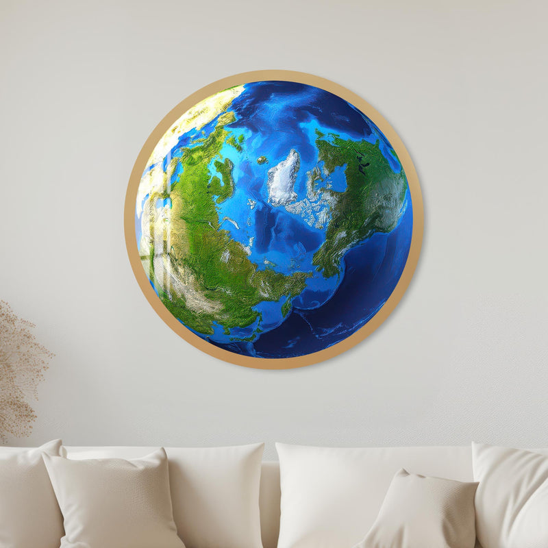 Arctic Earth with gold frame