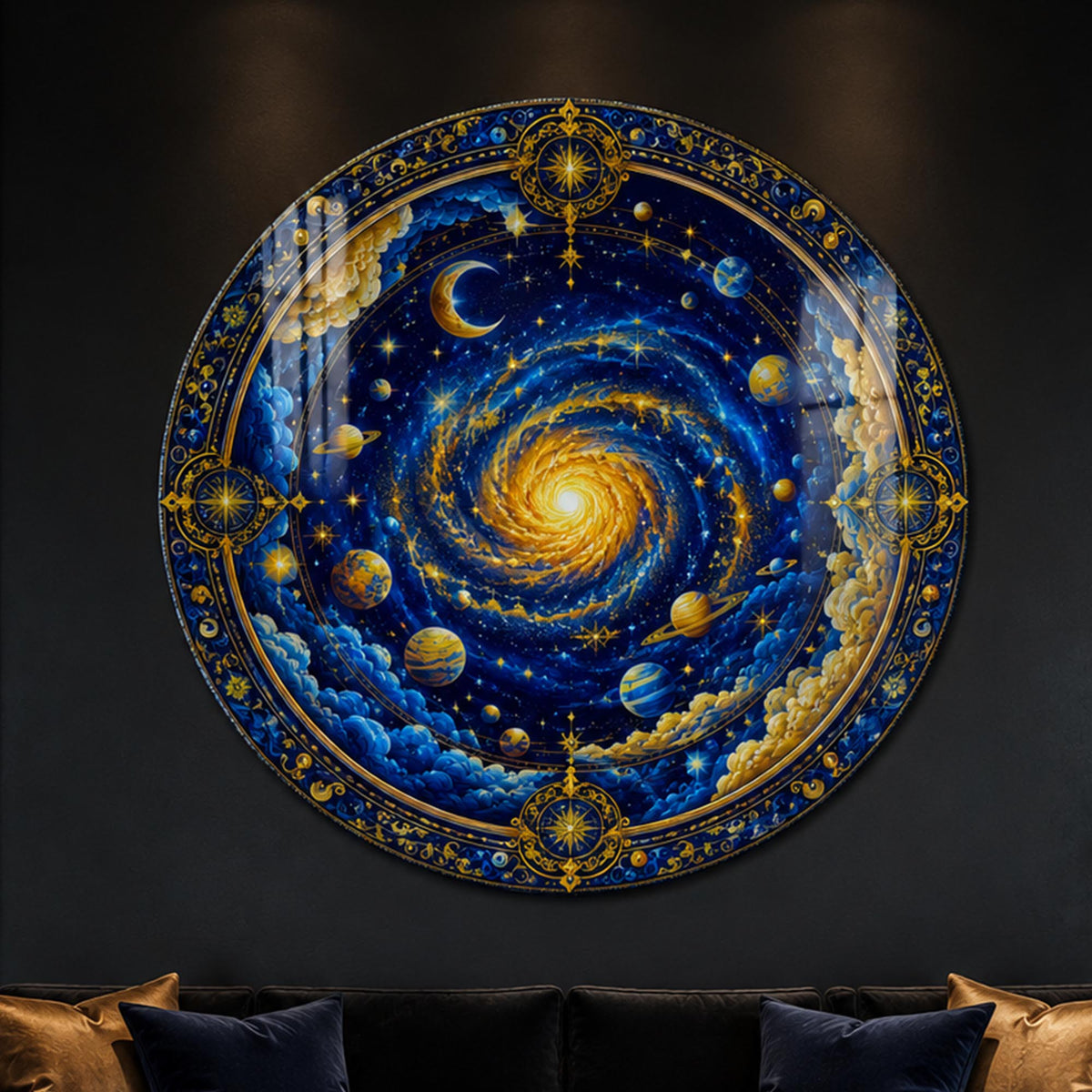 Celestial Golden Galaxy in a modern room