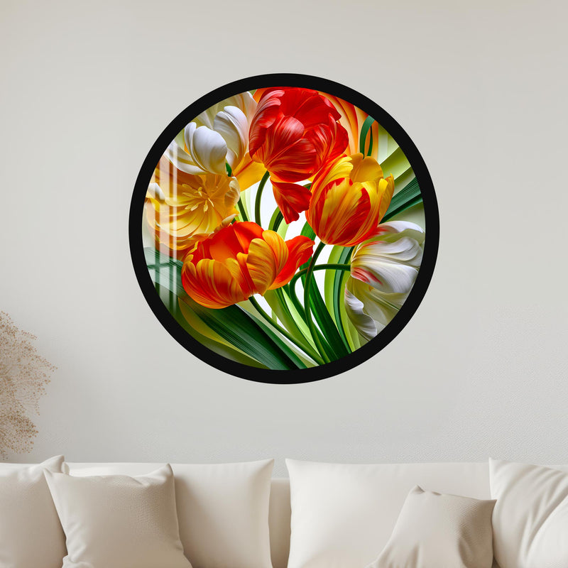 Radiant Tulip Bouquet with black frame