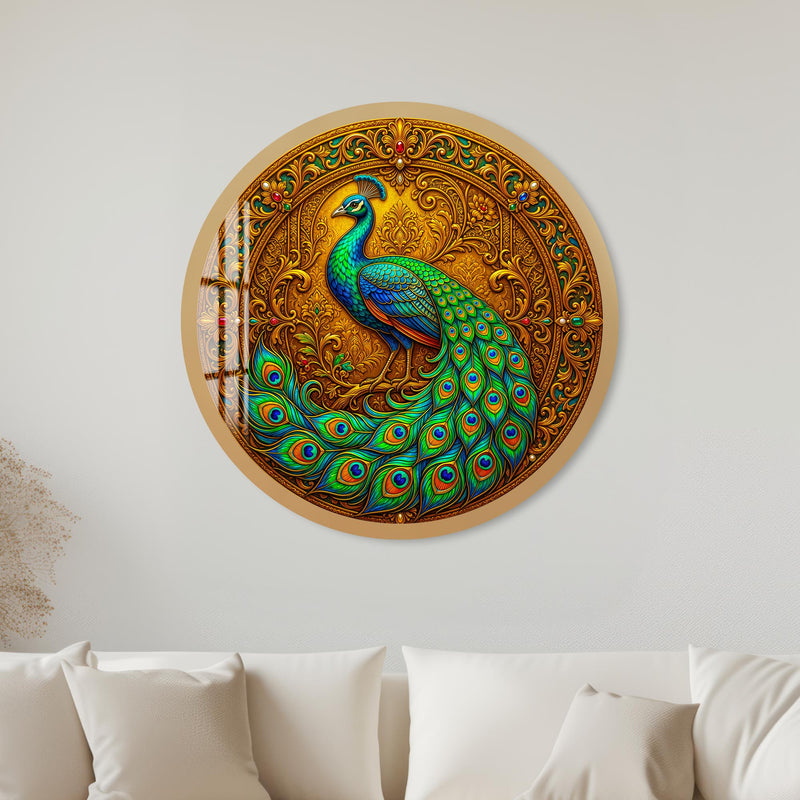 Regal Peacock with black frame