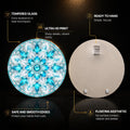 Aqua Crystal Mandala — tempered glass, ultra HD print, ready to hang