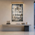 Weathered Stone Grid with silver frame