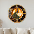 Peacock Coffee Elegance with gold frame