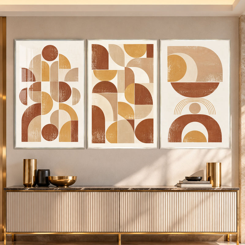 Earthy Geometric with silver frame