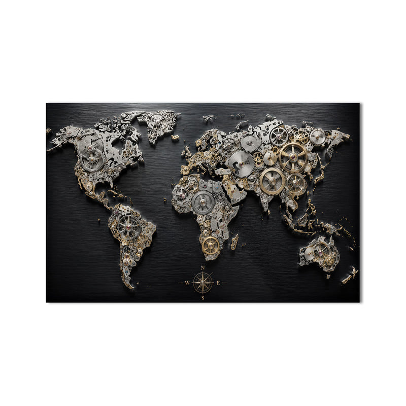 Clockwork World Map product shot on white background
