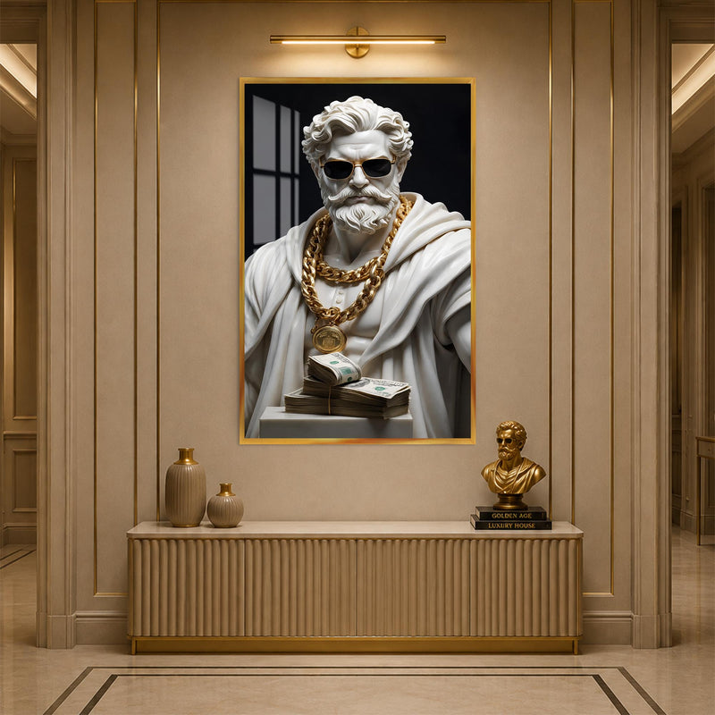 Modern Marble Tycoon with gold frame