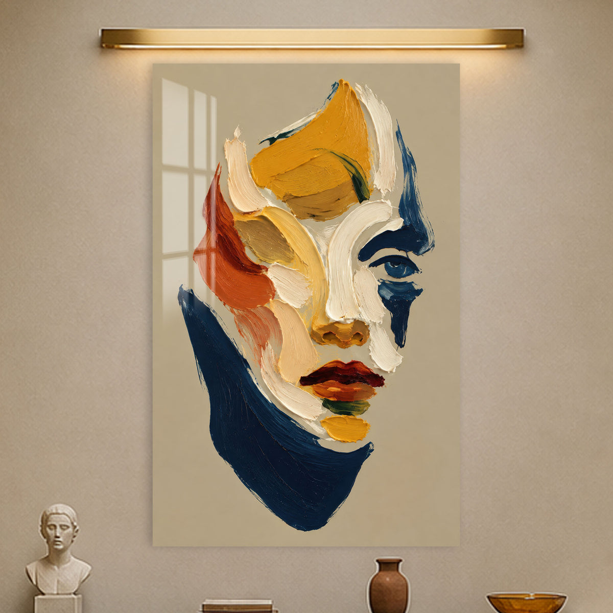 Painted Muse in a modern room