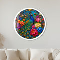 Peacock Garden Splendor with white frame