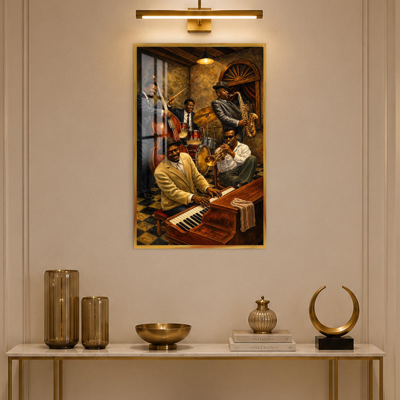 Golden Hour Jazz Club with gold frame