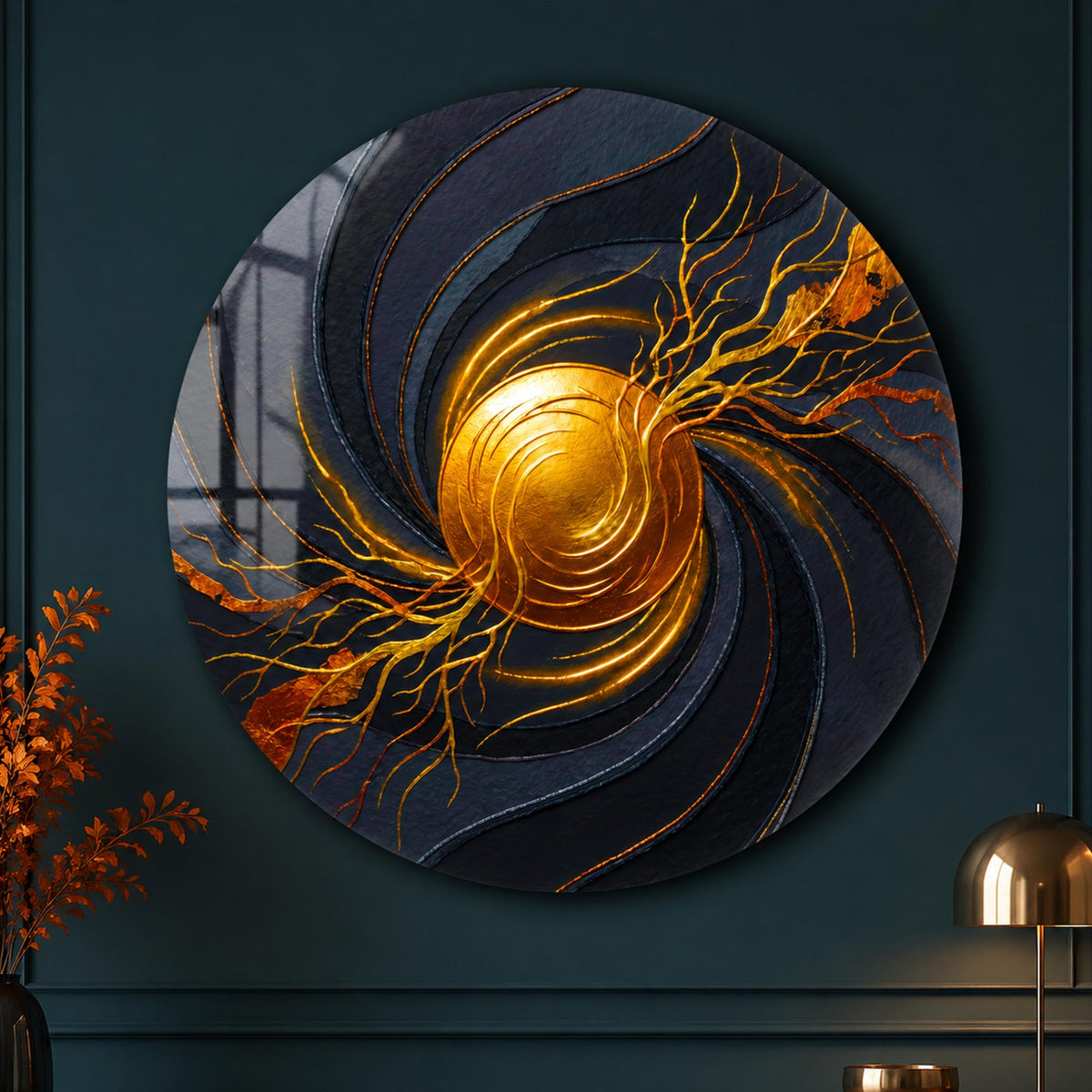 Golden Eclipse II in a modern room