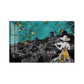 Artronauts Glass Print Violinist Over Santorini Glass Wall Art