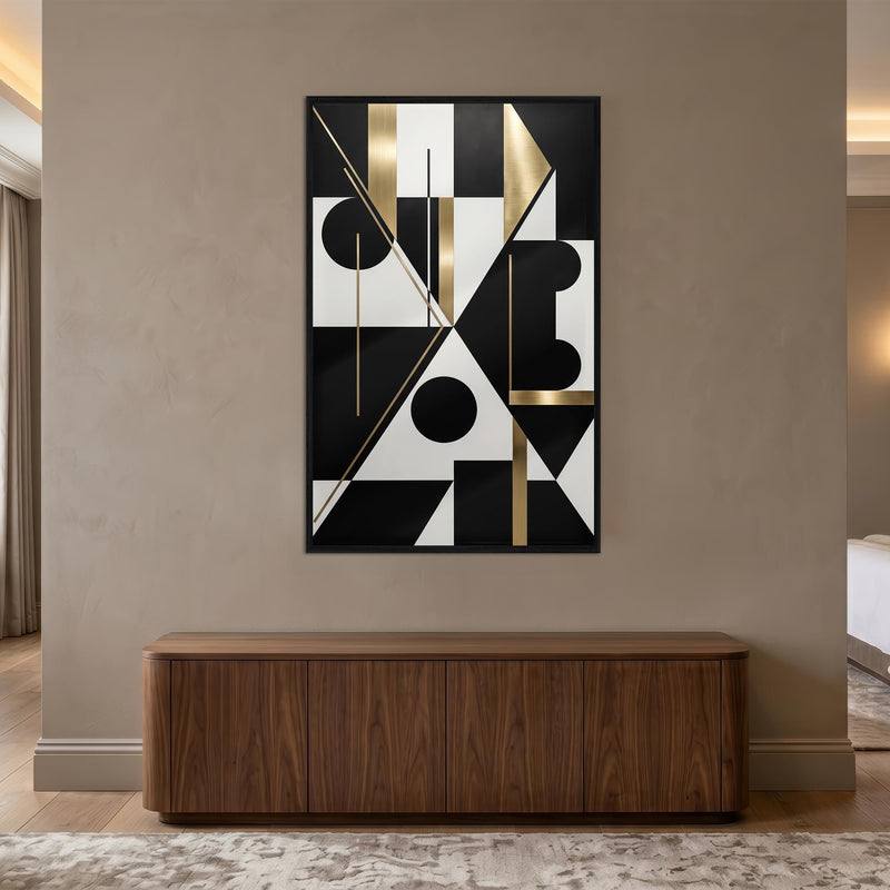 Gilded Geometric Harmony with black frame