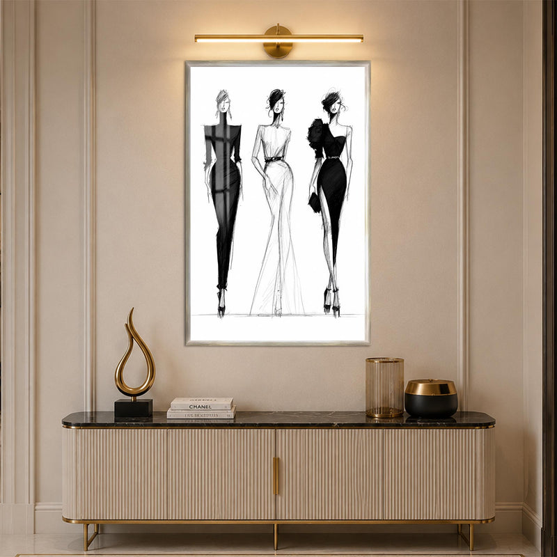 Monochrome Fashion Trio with silver frame