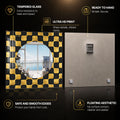 Gilded Geometric Reflections — tempered glass, ultra HD print, ready to hang