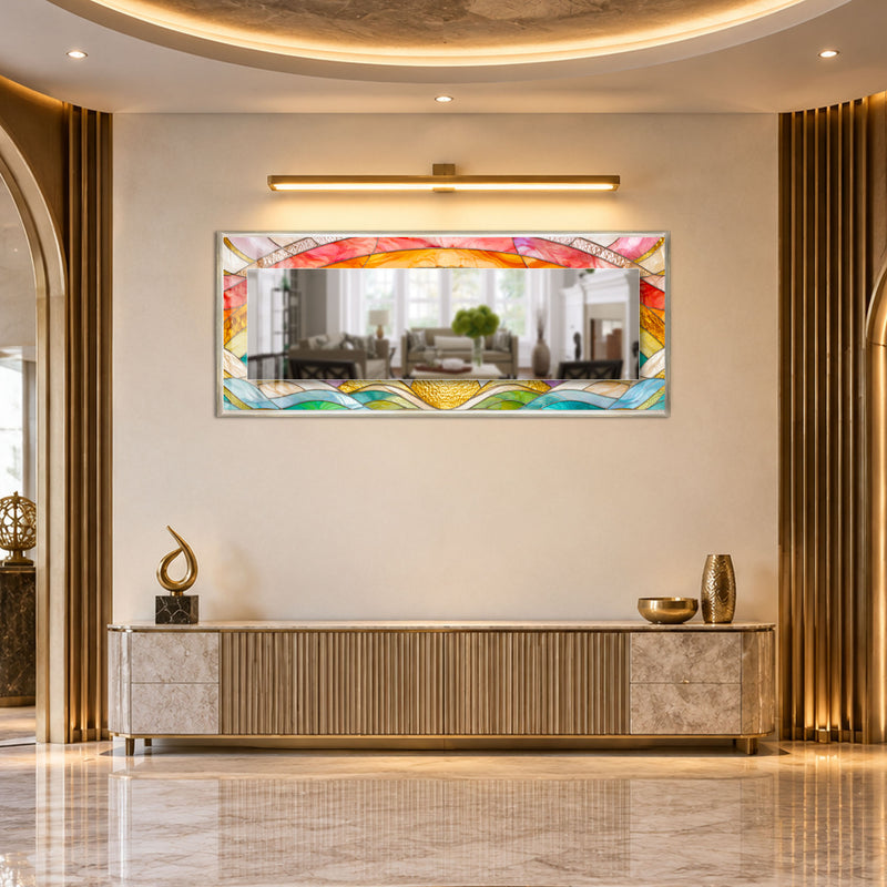 Radiant Mosaic Arches with silver frame