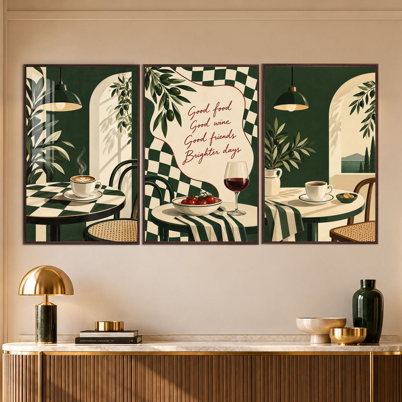Mediterranean Café with walnut frame