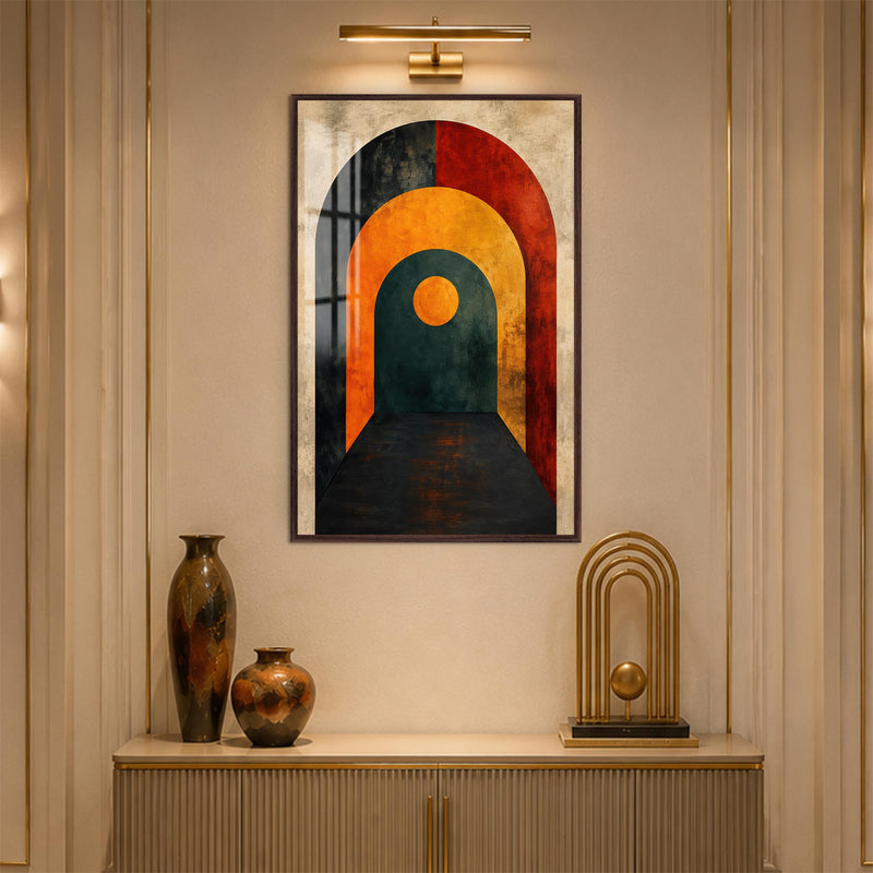 Retro Geometric Archway with walnut frame