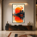 Artronauts Glass Print 12x18 cm | 4.7"x7.1" / Black Toronto Sunset Glass Wall Art