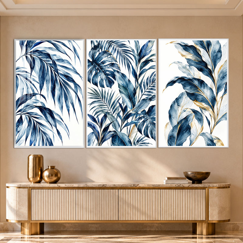 Blue Botanical with white frame