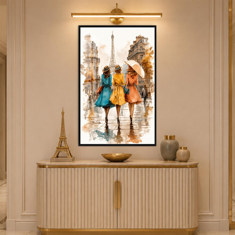 Parisian Rainy Day with black frame