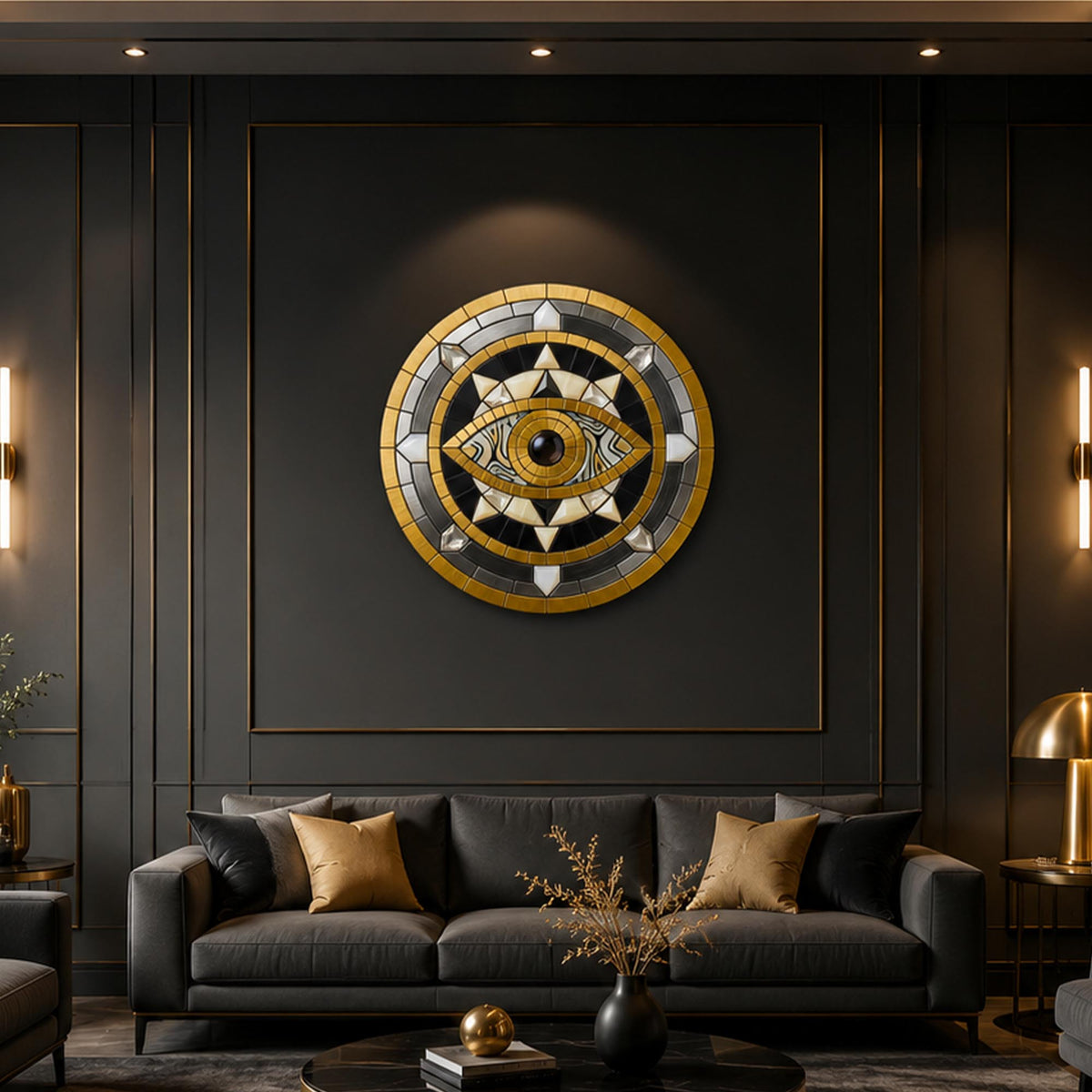 Gilded Vision Eye in a modern room