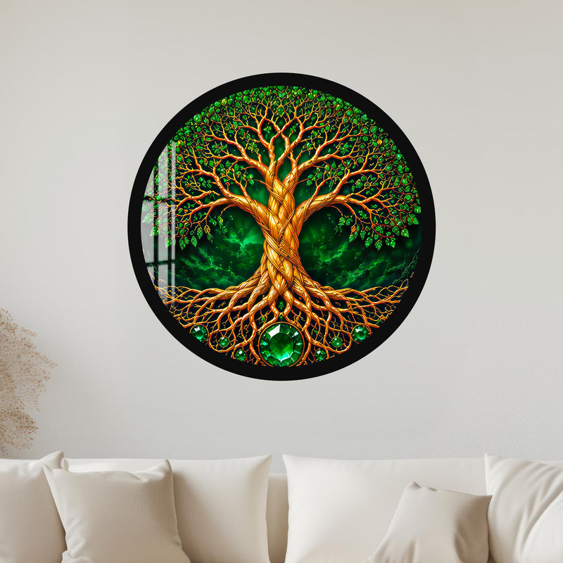 Emerald Tree Of Life with black frame
