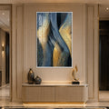 Artronauts Glass Print 12x18 cm | 4.7"x7.1" / White Gilded Sapphire Currents Glass Wall Art