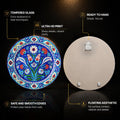 Ottoman Floral Medallion — tempered glass, ultra HD print, ready to hang