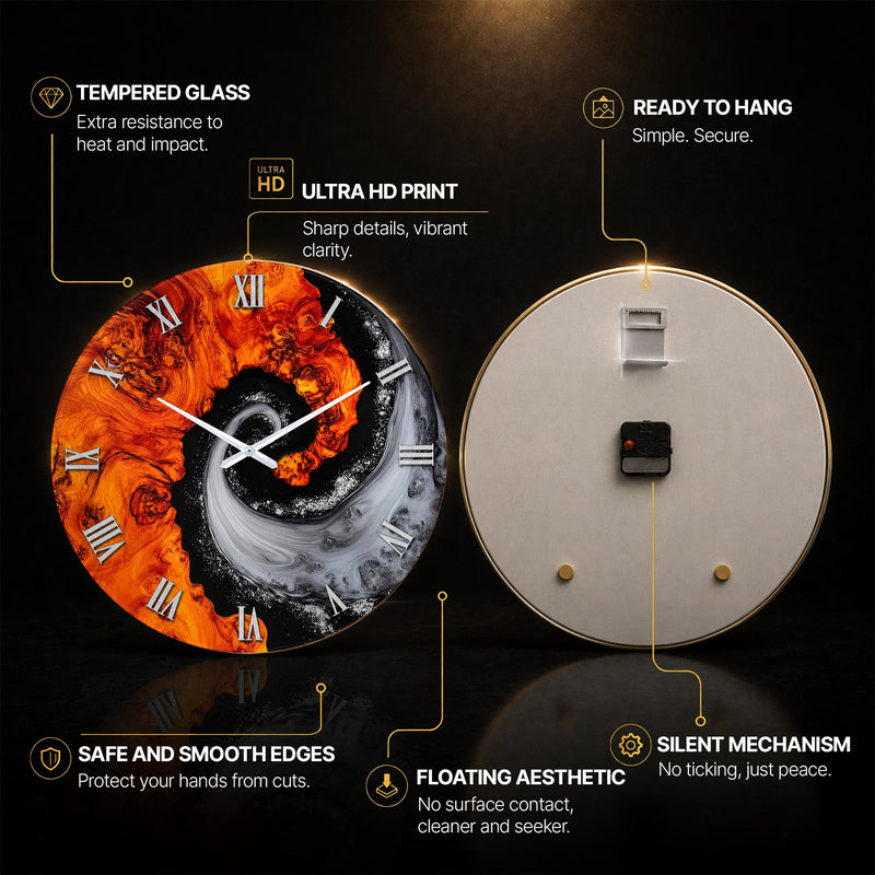 Molten Yin Yang — tempered glass, ultra HD print, ready to hang