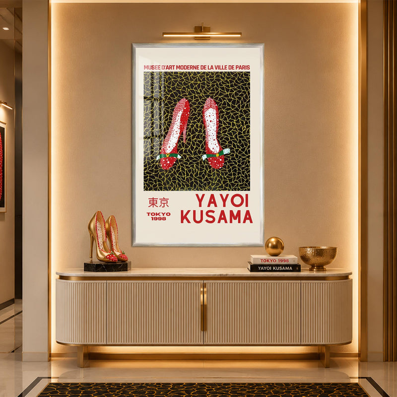 Avant-Garde Red Heels with silver frame