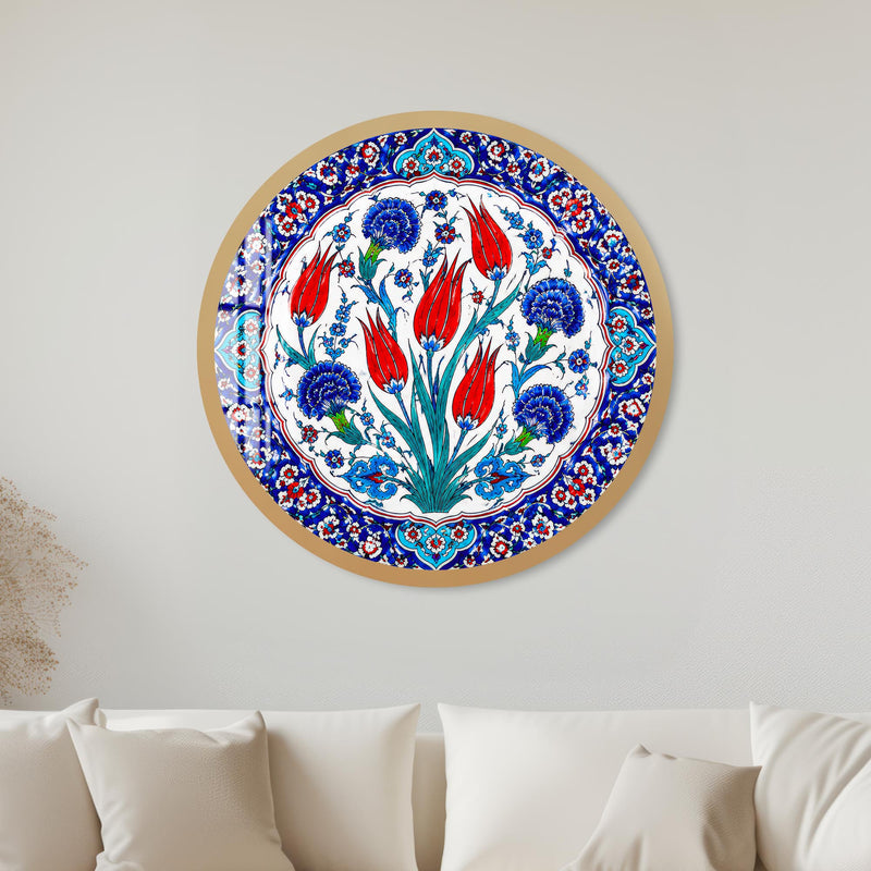 Ottoman Tulip Garden with gold frame