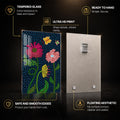 Dotted Midnight Garden — tempered glass, ultra HD print, ready to hang