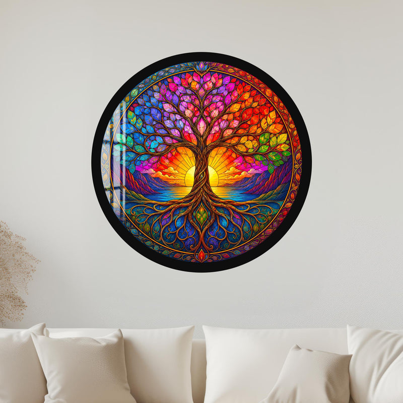 Rainbow Tree Of Life with black frame