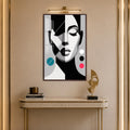Monochrome Geometric Muse with walnut frame