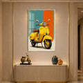 Yellow Vintage Scooter with silver frame