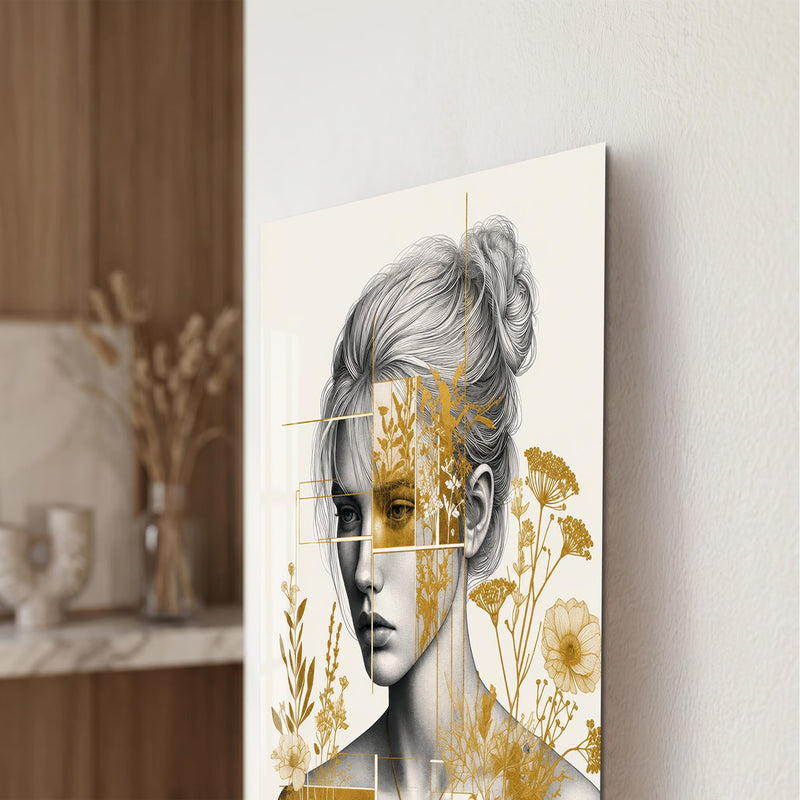 Golden Botanical Muse close-up angled detail