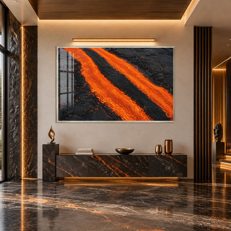 Molten Lava Flow with silver frame