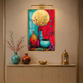 Moonlit Blossom Vases with gold frame