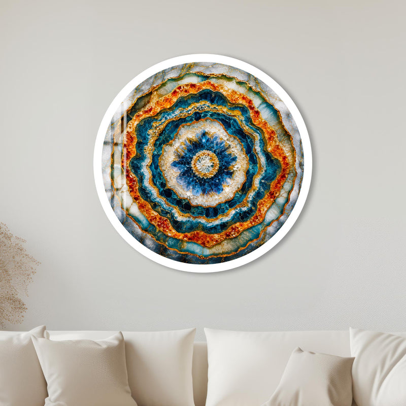 Sapphire Geode Bloom with white frame
