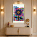 Pop Art Sunflower with gold frame