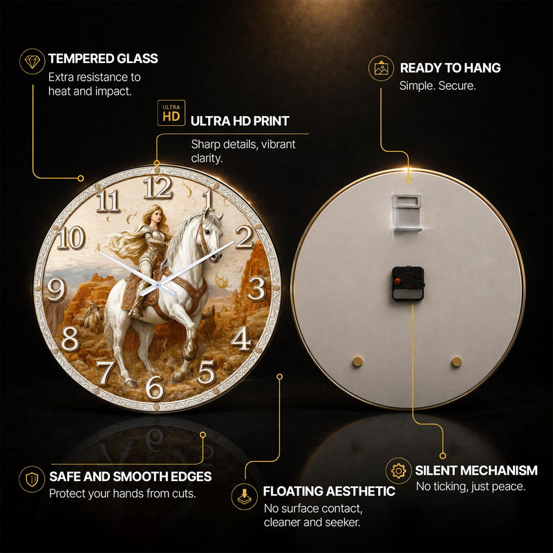 Moonlit Warrior — tempered glass, ultra HD print, ready to hang