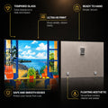 Mediterranean Window View — tempered glass, ultra HD print, ready to hang