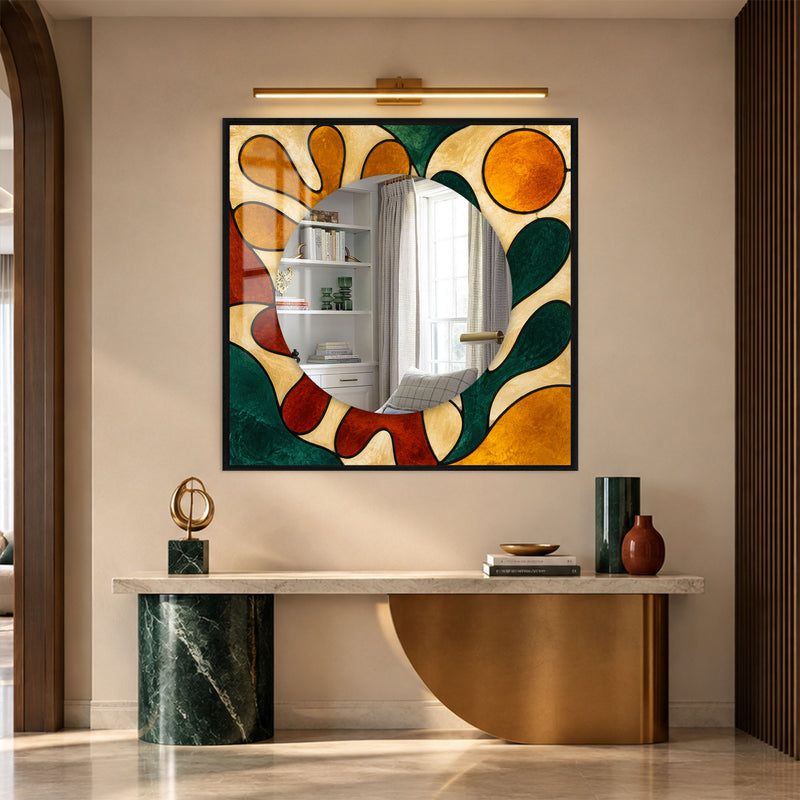 Retro Botanical Glow with gold frame