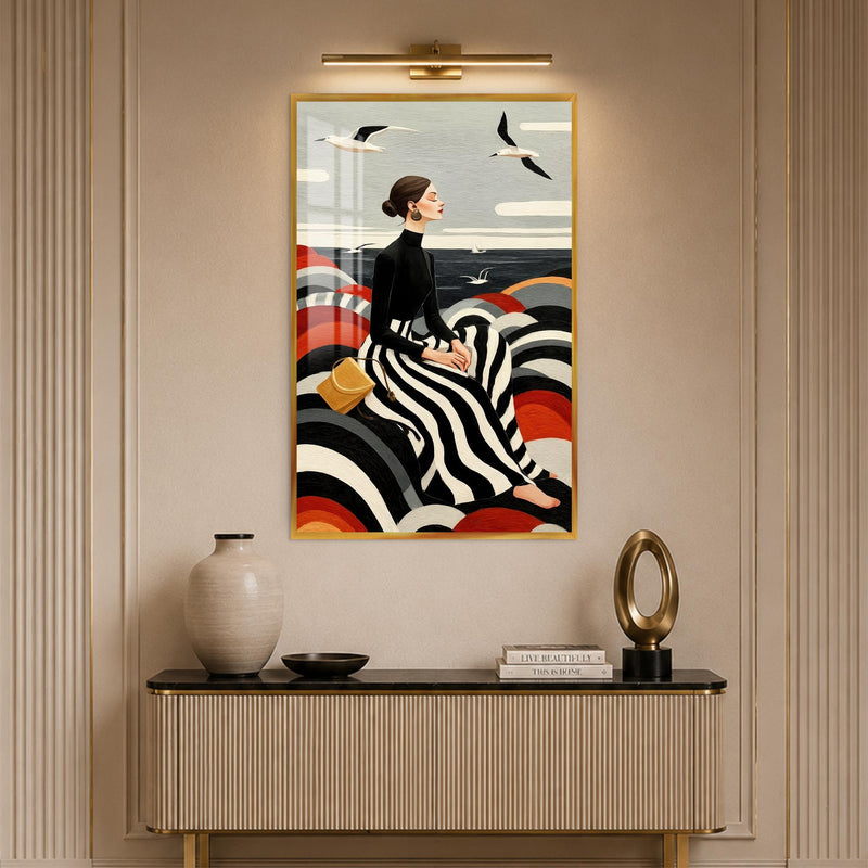 Seaside Serenity with gold frame