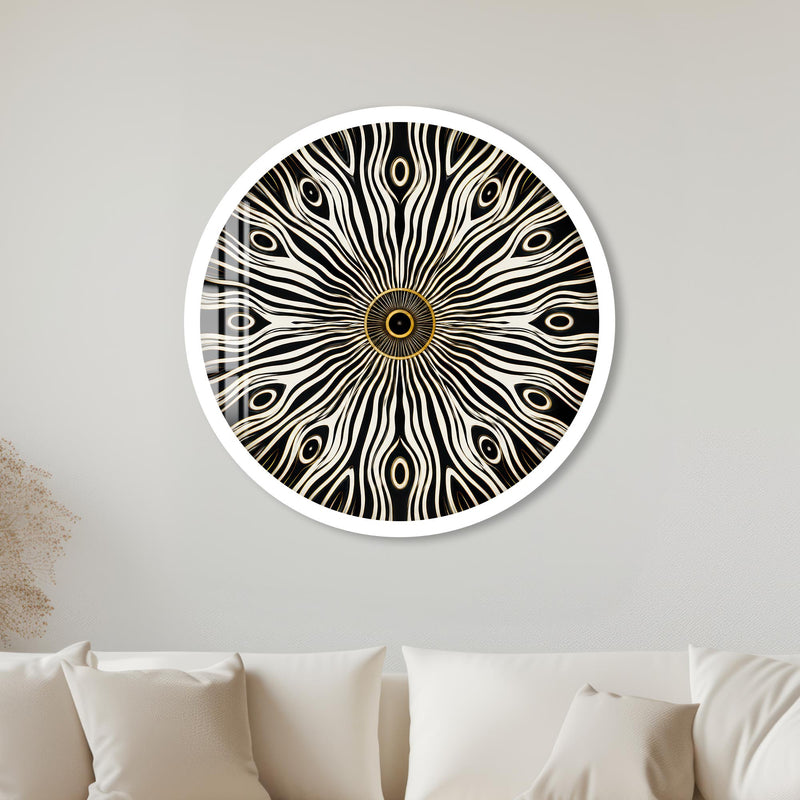 Monochrome Peacock Eye with white frame