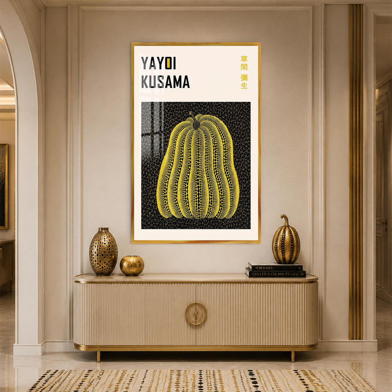 Dotted Yellow Pumpkin with gold frame