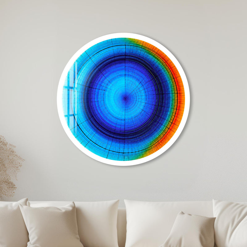 Prismatic Blue Vortex with white frame
