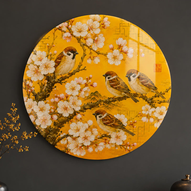 Golden Blossom Sparrows lifestyle view