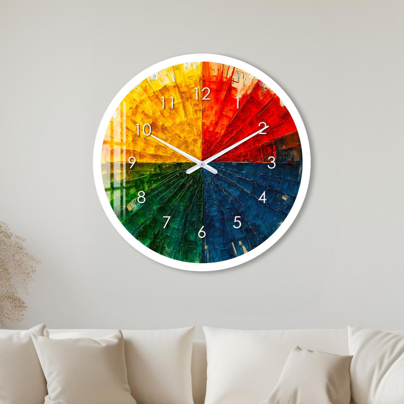 Rainbow Radial Burst with white frame