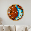 Turquoise Woodgrain with gold frame